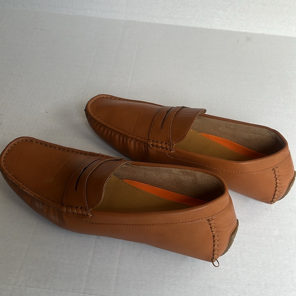NWOT Jousen Milan, Italy Cognac SlipOn Penny Loafers - Picture 5 of 9